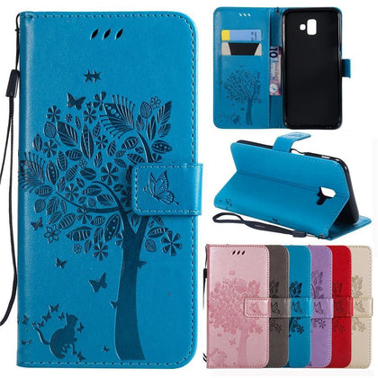 J4 Plus Leather Case on for Pouzdro Samsung Galaxy J4 J6 Prime Cover for Samsung J6 J4 Plus 2018 Wallet Flip Magnetic Phone Case