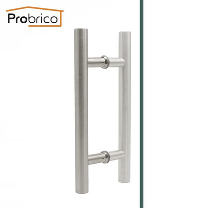 Probrico Inter/Outside Door Handles Stainless Steel Hollow Thick Door Pulls Wardrobe Furniture Handles Sliding Barn Door Handle 