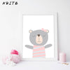 Nditb Cartoon Animal Canvas Painting Nursery Prints Personal Name Custom Poster Wall Picture Nordic Baby Girl Room Decoration