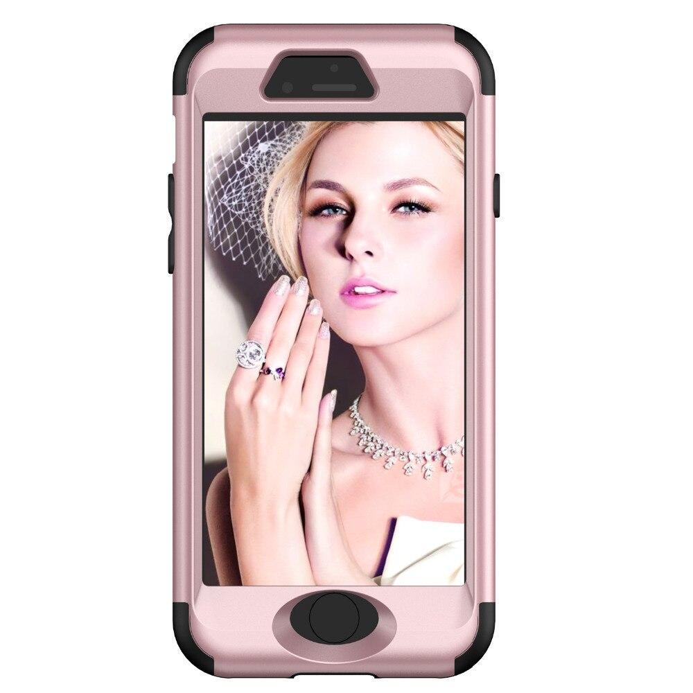 3-In-1 Impact Cover Hard&Soft Silicone Hybrid Case Universal For Iphone 6 6S 7 7 Plus 8 8 Plus Armor Phone Cases Bling Diamond