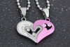 Mens Stainless Steel Chain Black White Heart Love Necklaces For Couples Paired Suspension Pendants For Men Women Sn102 5%