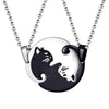 Us Stock Uloveido Fashion Matching Blue Cat Necklace Pendant For Men Women Couple Necklace Pendant Stainless Steel Jewelry Sn156