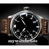 Free Shipping 44Mm Classic Black Dial Parnis Luminous Makrs Asia 6497 Movement Mechanical Watches Hand Winding Mens Watch Pa01