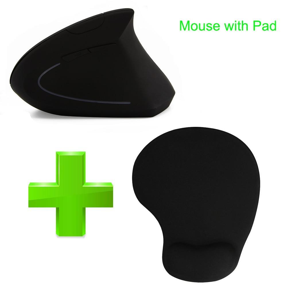 Chyi Wireless Mouse Ergonomic Optical 2.4G 800/1200/1600Dpi Colorful Light Wrist Healing Vertical Mice With Mouse Pad Kit For Pc