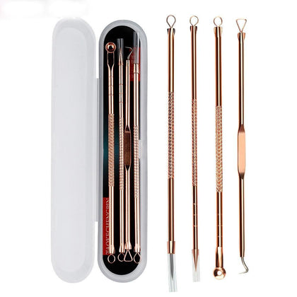 4pcs Anti-Bacterial Double-ended Acne Needle Blackhead Remover Tool Stainless Steel Pimple Needle Facial Cleaning Tool Skin Care