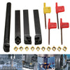 10Pcs Ccmt09T304 Carbide Insert+4Pcs Lathe Turning Tool Holder Set+4Pcs Wrench For Lathe Turning Tool Machine Tool Sets