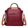 Two Belt New Multifunction Female Backpack Leather Bagpack Travel Bags For Teenager Girls Female Rucksack Shoulder Bag Mochila