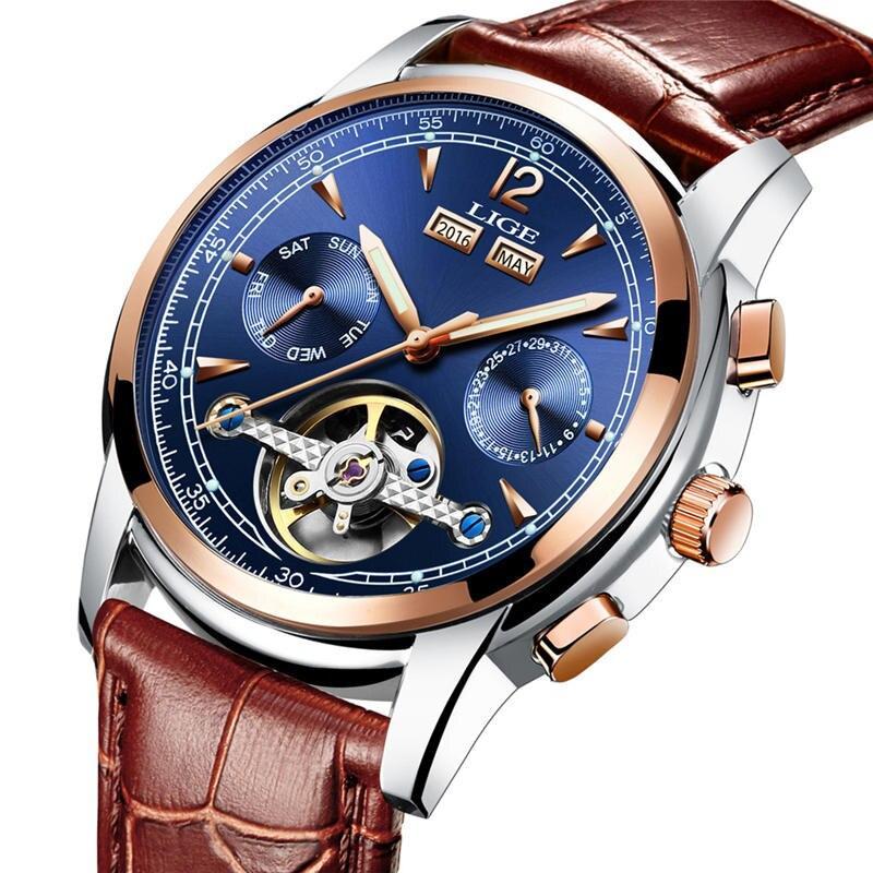 Relojes Lige Male Automatic Mechanical Sport Watch Men Luxury Brand Casual Watches Men'S Wristwatch Army Clock Relogio Masculino