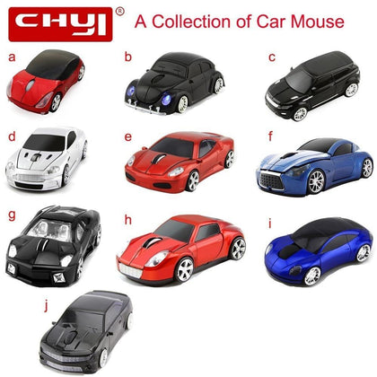 CHYI Car Mouse Ergonomic 2.4Ghz 1600 DPI A Collection of Famous Cars Wireless USB Receiver Sports Car Mice For PC Laptop Desktop