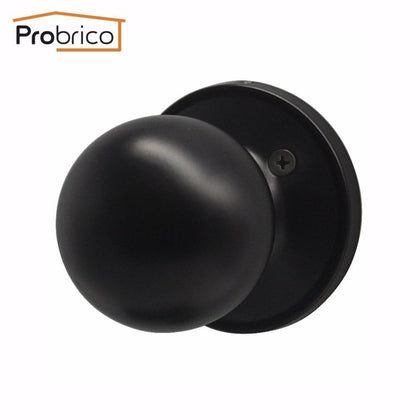 Probrico Black Stainless Steel Half-Dummy Door Knob For Interior Door Modern Round Door Handle DL607BKDM