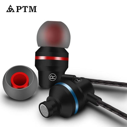 PTM M5 Stereo Earphone Headphones With Microphone Volume Control Earbuds Bass Headset for Phones Iphone Xiaomi ear phone