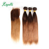Ombre 2/3/4 Bundles Bundles With Closure Brazilian Straight Human Hair Bundles With Closure T4/30 Remy Hair Weave Extensions