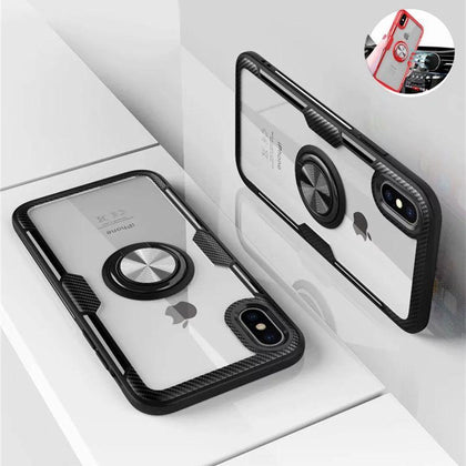 Tempered Glass Case For iphone XS Max case Luxury Magnetic Ring Stand Rubber Back Cover For iphone 6 6s 7 8 plus X XR Coque