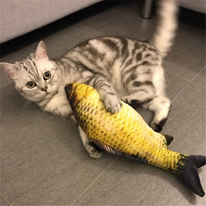 Cat Toys Creative 3D Artificial Fish Plush Sleeping Cushion Cat Scratch Board Scratching Post Catnip Pet Cat Playing Toys