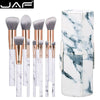 Jaf 10Pcs Marble Makeup Brush With Holder, Rose Gold Make Up Brushes With Holder, Synthetic Makeup Brushes Case J1024-D