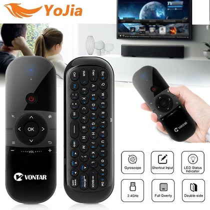 vontar 2.4G Wireless Mini Keyboard Air Mouse 057 English Russian For Windows Android TV Box Rechargeable same as W1 air mouse