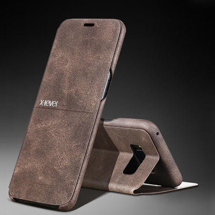 X-Level Luxury top Quality Retro Classic Flip Leather Case For Samsung Galaxy S8 S7 Edge S6 Edge plus Note 8 note 7 5 flip cover