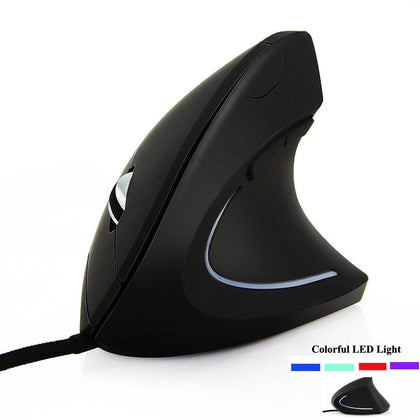 Wired Vertical Mouse Ergonomic Computer Gaming Mause 800/1200/2000 3200 DPI Wrist Rest Protection Optical Mice for Windows MAC