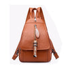 Female Backpack Designer High Quality Leather Women Bag Fashion School Bags Girl Red Bagpack Tassel Multifunction Bag Waterproof