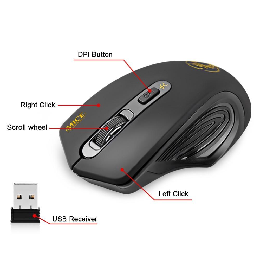 Imice Wireless Mouse Silent Computer Mouse Wireless Usb 3.0 Receiver Mause Optical Ergonomic Mice Noiseless Button For Pc Laptop