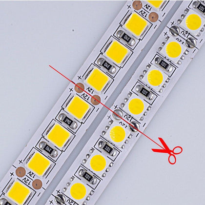 LED strip 12V 5m 600 LED 5054 flexible light IP67 waterproof High brightness LED tape white warm white