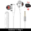 Ptm Double Unit Drive Earphone With Volume Control Subwoofer Gaming Headsets Sport Earbuds Headphones For Phone Fones De Ouvido