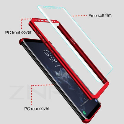 ZNP 360 Full Protective Phone Case For Samsung Galaxy S10 S9 S8 Plus S7 Edge Cover Case For Galaxy Note 9 8 S10E S9 With Glass