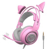 Somic G951S Ps4 Pink Cat Ear Noise Cancelling Headphones 3.5Mm Plug Girl Kids Gaming Headset With Microphone For Phone