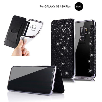 For Samsung Galaxy S10 Case Luxury Bling Glitter Flip Leather Case For Samsung Galaxy S8 S9 S10 Plus E Note 8 Wallet Card Holder