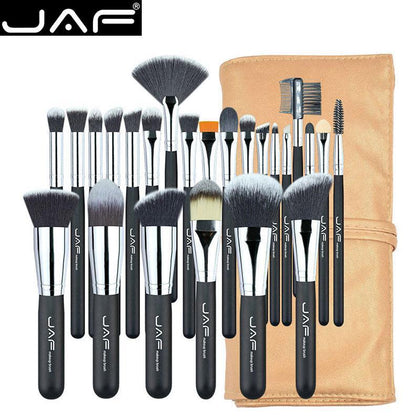 JAF 24pcs Professional Makeup Brushes Set High Quality Make Up Brushes Full Function Studio Synthetic Make-up Tool Kit J2404YC-B