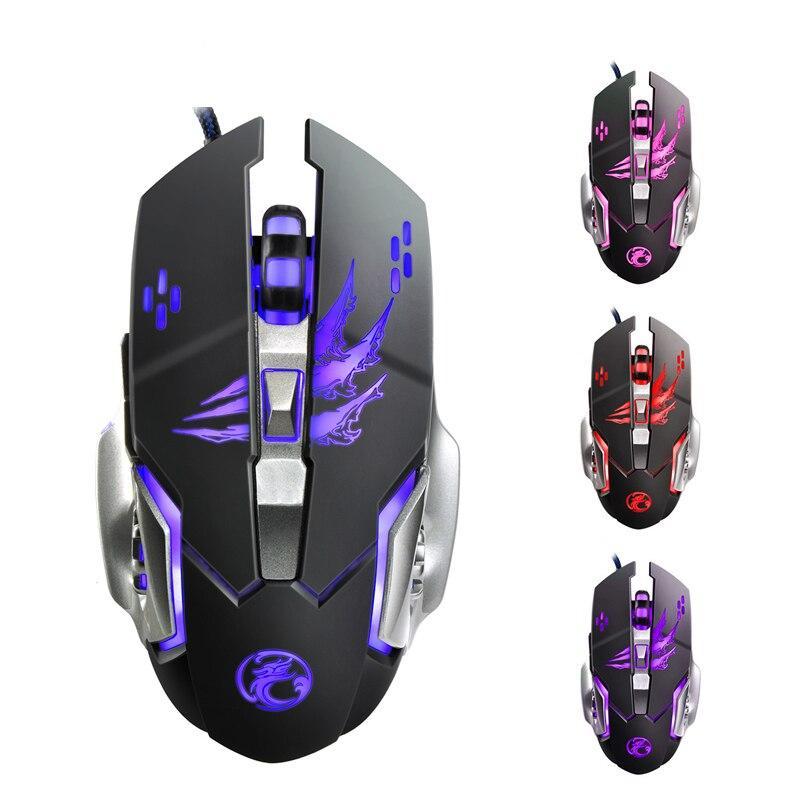 Apedra A8 New Wired Gaming Mouse Professional Macro Program Gamer 6 Buttons Usb Optical Computer Game Mice For Pc Laptop Desktop (Black)