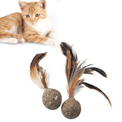 Cat Toy Catnip Ball Feather Shuttlecock Pet Cat Chewing Healthy Interactive Tease Toy Healthy and Non-toxic Toys For Kittens