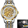 Lige Mens Watches Top Luxury Brand Watch Stainless Steel Waterproof Automatic Mechanical Dragon Watch Men Relogio Masculino+Box