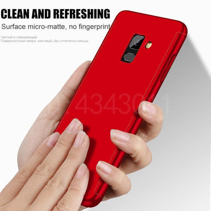 FlanaGan Luxury 360 Full Cover Phone Case For Samsung Galaxy A7 A5 A3 2016 2017 Protective Case For Samsung A8 A6 Plus 2018 Case