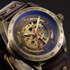 Skeleton Mechanical Watch Automatic Watch Men Steampunk Bronze Transparent Mens Automatic Mechanical Wrist Watches Clock For Man