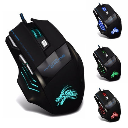 High Quality Wired Gaming Mouse 5500 DPI 7 Button LED Optical USB Game mouse Mice for Gamer Professional Cable Mause PC Desktop