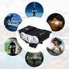 Waterproof Bike Light 3Xt6 Led Front Bicycle Headlight 4 Modes Safety Night Cycling Lamp+Rechargeable Battery Pack+Charger