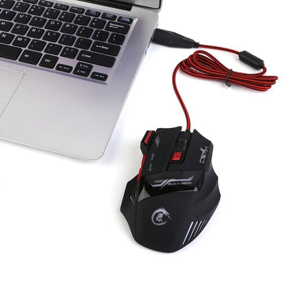 H100 Professional Gaming Mice Devices Adjustable 5500DPI Wired Gaming Mouse 7 Buttons Luminescence Computer Mouse for PC laptop