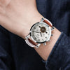 Tiedan Mens Watch Luxury Top Tourbillon Mechanical Clock Male Military Business Self-Winding Wristwatch Genuine Leather Day Hour