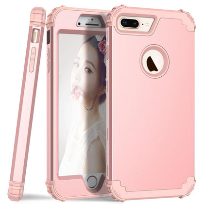 For iPhone 8 7 Plus Phone Cases,Hard PC+Soft Silicone 3-Layers Hybrid Full-Body Protect Popular Phone Shells for iPhone8 Covers