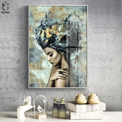 Modern Marble Girl Posters and Prints Wall Art Canvas Painting Nordic Picture Home Decoration for Living Room Decorative