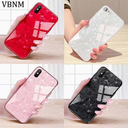For iPhone 7 Case Shockproof Tempered Glass Cover For iPhone X Case For iPhone XS Max XR 6 6s 7 8 Plus Luxury Shell Phone Case