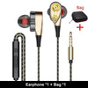 Musttrue Super Bass Earphone Double Unit Drive In Ear Sport Headphones With Mic Dj Headset For Phone Iphone Xiaomi Samsung Mp3