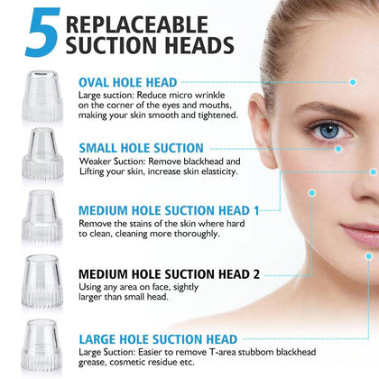 Blackhead Remover Face Clean Pore Vacuum Acne Pimple Removal Vacuum Suction Facial Diamond Dermabrasion Tool Machine Skin Care 