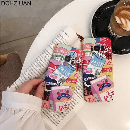 DCHZIUAN Milk Drink Bottle Phone Case For Samsung Galaxy S8 S8plus S9 Plus S8 Plus Hard PC Korean Fashion Back Cover Case 