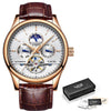 Lige Fashion Business Mens Automatic Watch Leather Waterproof Mechanical  Watch Mens Tourbillon Sport Watches Relogio Masculino