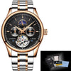 Lige Fashion Business Mens Automatic Watch Leather Waterproof Mechanical  Watch Mens Tourbillon Sport Watches Relogio Masculino