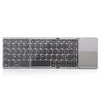 Zienstar Azerty French Tri-Folding Wireless Bluetooth Keyboard With Ttouchpad For Ipad/Iphone/Macbook/Pc Computer/Android Tablet (Grey Black)
