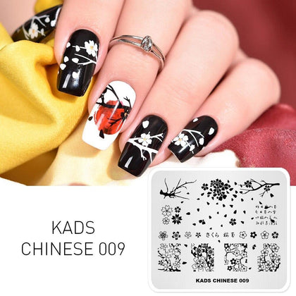 KADS Nail Art Template 36 Designs Chinese Style Ink-painting Wordart Image Template Nail Stamping Plate Nail Art Stencils