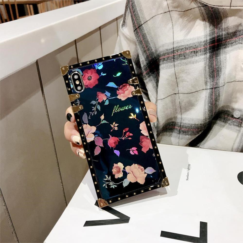 Luxury Blu-Ray Flower Cute Girl Silicone Phone Case For Iphone 7 6 S 8 Plus X Xr Xs Max Cover For Samsung Galaxy S8 S9 Note 8 9